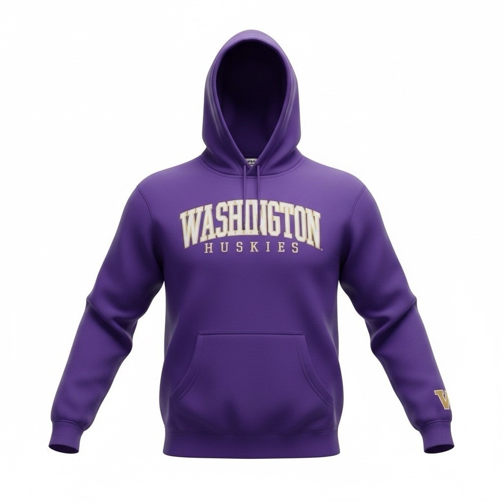 Washington Huskies Hoodie UW NCAA Pullover Sweatshirt Purple